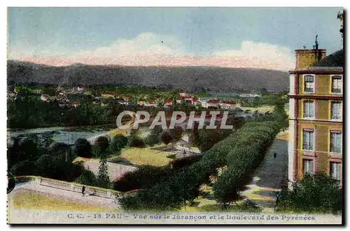 Pau - Vue sur la Jurancon et le Boulevard des Pyrenees - Ansichtskarte AK