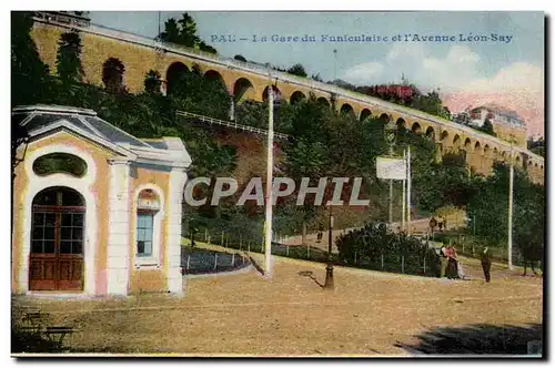 Pau - La Gare du Funiculaire et l&#39Avenue Leon Say - Ansichtskarte AK