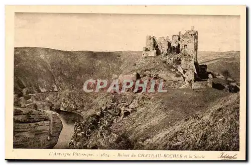 Auvergne - Ruines de Chateaurocher - la Sioule Ansichtskarte AK