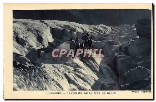 Ansichtskarte AK Chamonix Traversee de la mer de glace