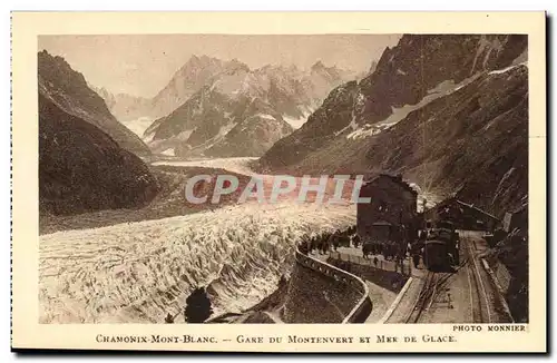 Cartes postales Chamonix Mont Blanc Gare de Montenvert et mer de glace