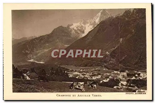 Cartes postales Chamonix et aiguille verte