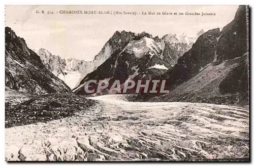 Cartes postales Chamonix Mont Blanc La mer de glace et les grandes Jorasses