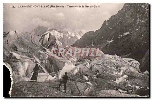 Chamonix mont Blanc Cartes postales Traversee de la mer de glace