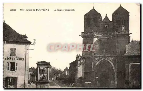 Souvigny Cartes postales Eglise La facade principale