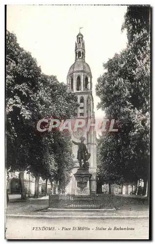 Vendome Cartes postales Place Saint Martin Statue de Rochambeau