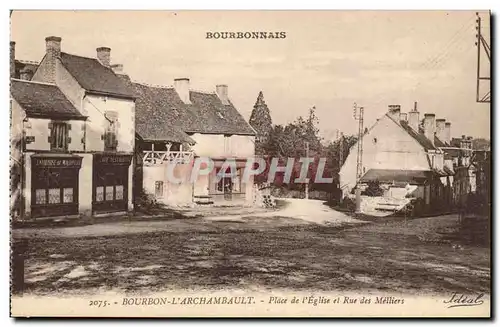 Bourbon l&#39archambault Cartes postales Place de l&#39eglise et rue des Metiers