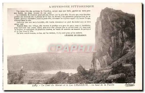 Cartes postales Auvergne La dent du marais et le lac de Chambon Le saut de la pucelle