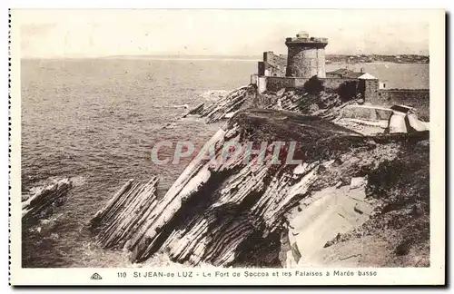 Saint Jean de Luz Ansichtskarte AK Le fort de Soccoa et les falaises a maree basse