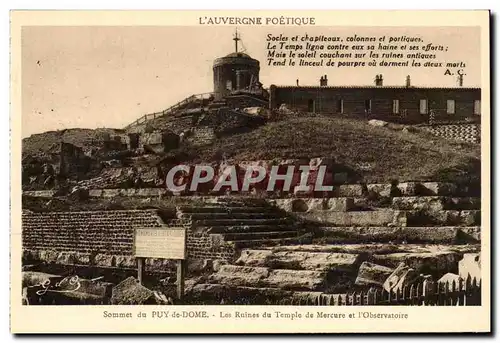 Auvergne Ansichtskarte AK Sommet du Puy de Dome Les ruines du temple de Mercure et l&#39observatoire