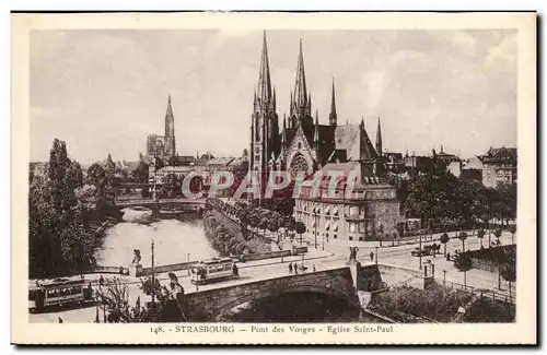 Strasbourg Ansichtskarte AK Pont des Vosges Eglise sAint Paul