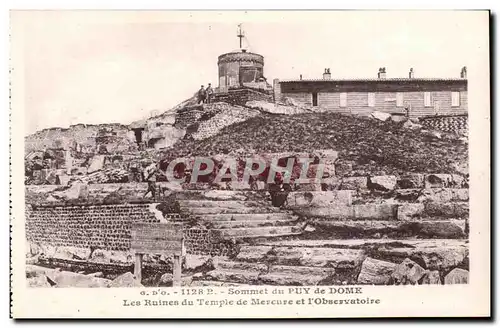 Cartes postales Sommet du Puy de dome Les ruines du temple de Mercure et l&#39observatoire