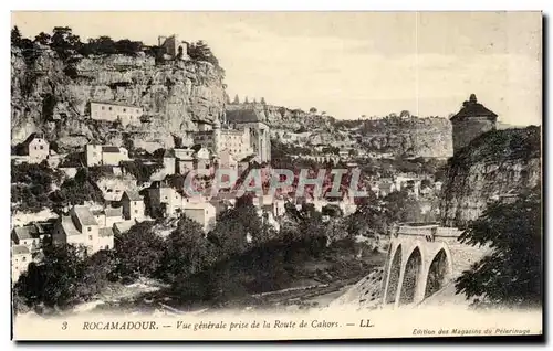 Cartes postales Rocamadour Vue generale prise de la route de Cahors