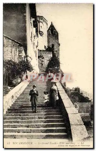 Cartes postales Rocamadour Le grand escalier (216 marches)