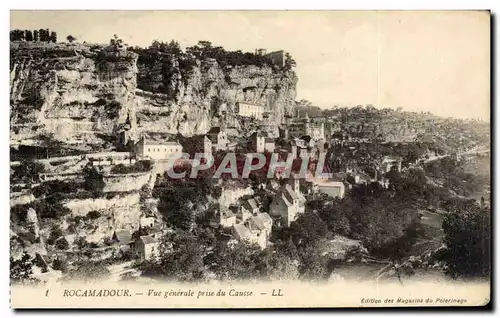 Ansichtskarte AK Rocamadour Vue generale prise du Causse