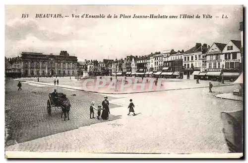 Beauvais - Vue d&#39Ensemble de la Place Jeanne Hachette avec l&#39Hotel de Ville - Cartes postales