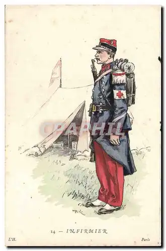 Cartes postales Illustrateur Uniforme Infirmier Croix Rouge Red Cross (militaria)