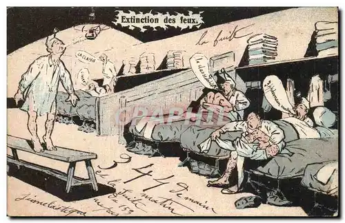 Cartes postales Illustrateur Extinction des feux (militaria)
