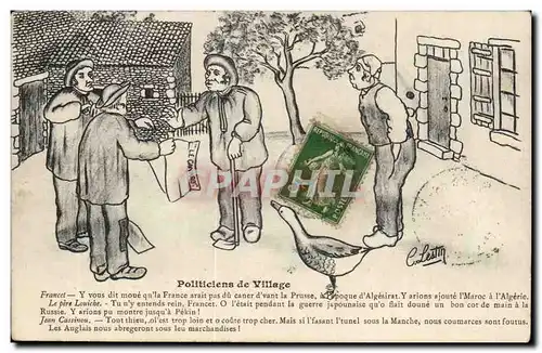 Ansichtskarte AK Illustrateur Politiciens de village Lestin