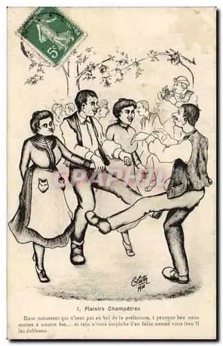 Cartes postales Illustrateur Plaisirs champetres folklore Lestin