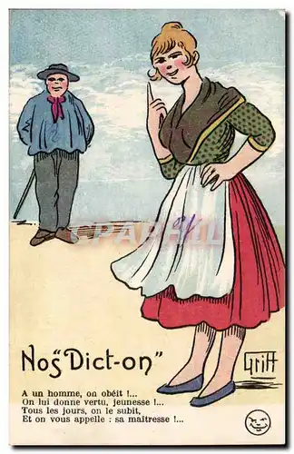 Illustrateurs - Nos Dict - On - a un homme obeit! Humour - Ansichtskarte AK GRitt