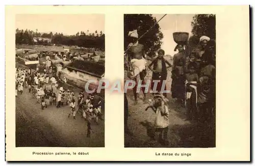 Inde - India - Mission Etrangeres - Coloniale - Procession Paienne - le debut - La Danse du Singe -