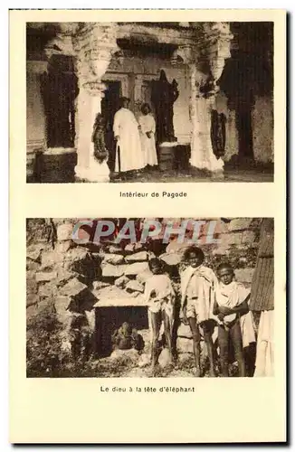 Inde - India - Mission Etrangeres - Coloniale - Interieur de Pagode - Le Dieu a la Tete d&#39elephan