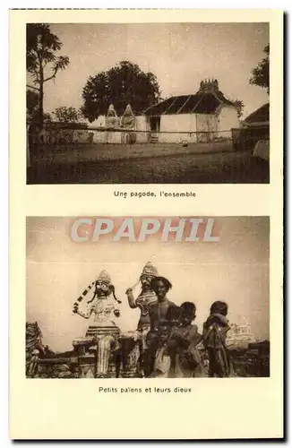 Inde - India - Mission Etrangeres - Coloniale - Une Pagode l&#39ensemble - Petits paien et leur dieu