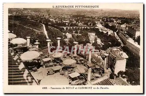 Royat les Bains - Panorama de Royat et Clermont vu du Paradis - Ansichtskarte AK