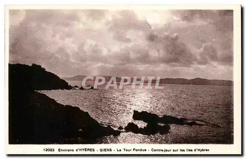 Hyeres - Environs - Giens - La Tour Fondue - Contre jour sur les Iles d&#39Hyeres - Ansichtskarte AK