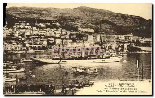 Monaco Cartes postales Yacht Hirondelle au prince de Monaco (hydravions)
