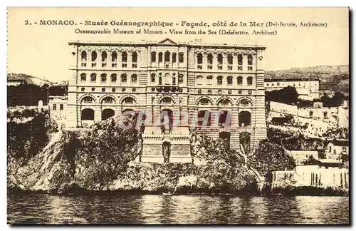 Monaco Cartes postales Musee oceanographique Nouvel aquarium Facade cote de la mer