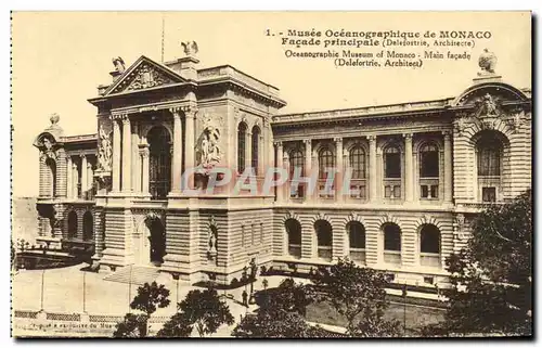 Monaco Cartes postales Musee oceanographique Nouvel aquarium Facade principale