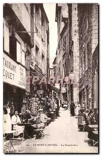 Le Mont Saint Michel - La Grande Rue - Cafe - Ansichtskarte AK