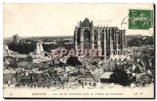 Beauvais - Vue Sur la Cathedrale prise de l&#39Eglise Saint Etienne - Ansichtskarte AK