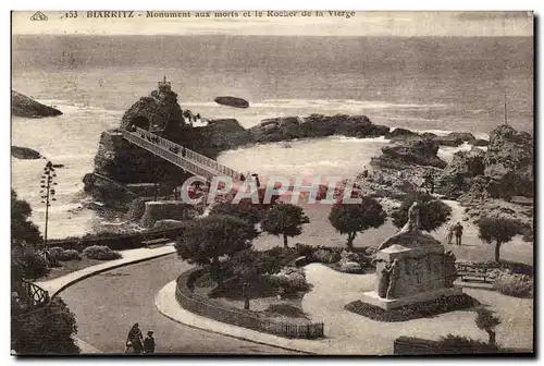 Biarritz - Monument aux Morts et le Rocher de la Vierge - - Ansichtskarte AK