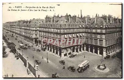 Paris - 1 - Perspective de la Rue de Rivoli - Statue de Jeanne d&#39Arc Ansichtskarte AK
