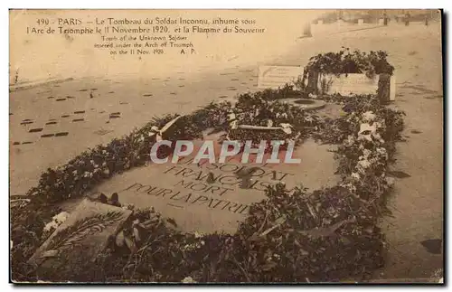 Paris 8 - Le Tombeau du Soldat Innconu - inhume sous l&#39Arc de Triomphe le II Novembre 1920 Ansichtskarte AK