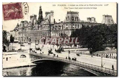 Paris - 1 - L&#39Hotel de Vile et le Pont d&#39Arcole - Cartes postales