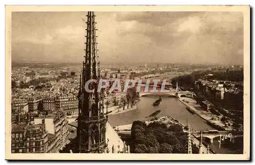 Paris - 4 - Vue panoramique prise des Tours de Notre Dame - Ansichtskarte AK