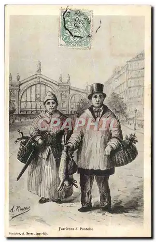 Pontoise - illustration j'arrivons d' Pontoise - lapin Cartes postales