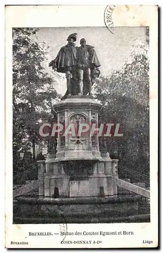 Belgique - Belgien - Bruxelles - Statue des Comtes Ergmont et Horn Ansichtskarte AK