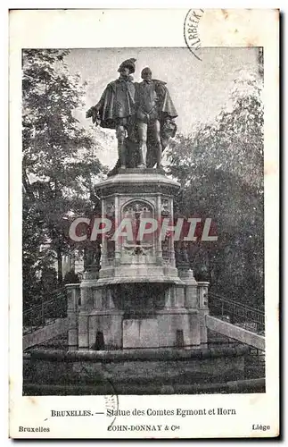 Belgique - Belgien - Bruxelles - Statue des Comtes Ergmont et Horn Cartes postales
