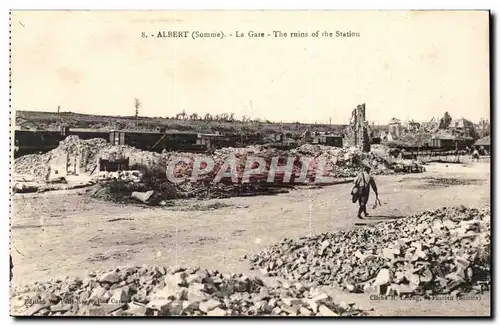 Albert - La Gare - The ruins of the station - Ansichtskarte AK