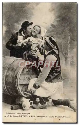 Fouesnant - Le Cidre Folklore - Scene de Noce Breton - Costume - Bretagne - Cartes postales