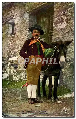 Cartes postales Savoie pittoresque Bessans (ane donkey mule)