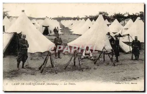 Cartes postales CAmp de Coetquidan Les tentes (miltiaires militaria)