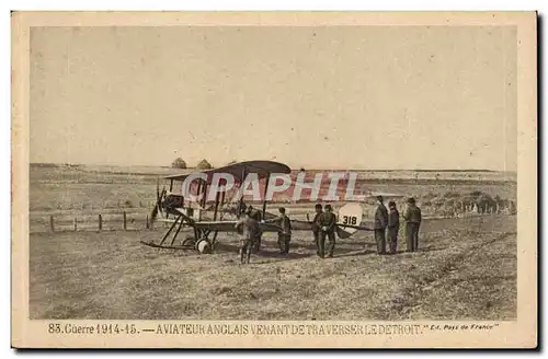 Cartes postales Guerre 1914 1915 Aviateur anglais venant de traverser le detroit (aviation)