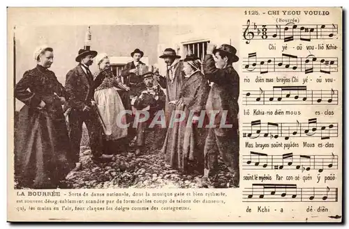 Auvergne - Folkore - Costumes - La Bouree - Chanson - musique - danse - Cartes postales