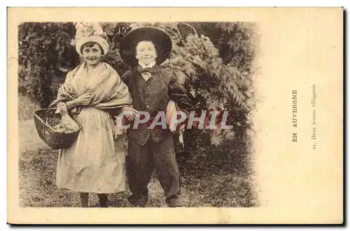 Auvergne - Deux Jeunes Villageois Canard Duck Cartes postales